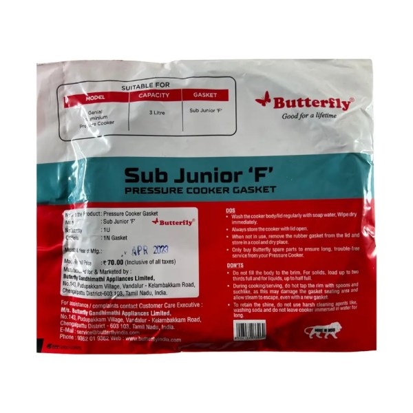 Butterfly Sub Junior- F Pressure Cooker Gasket