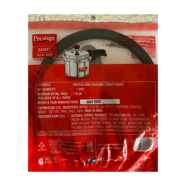 Prestige Mini Pressure Cooker Gasket