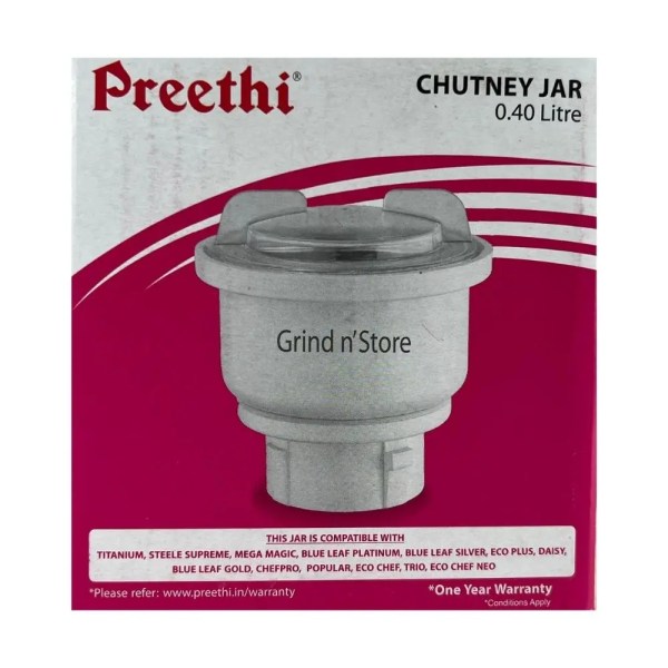 Preethi 0.4 ML MGA502 Grind n'Store Chutney Jar